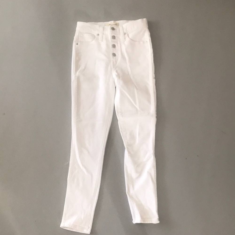 Madewell High Rise Skinny Crop White Jeans